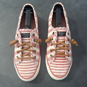 Sperry Top Siders Red/White Striped Sneakers